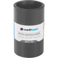Cellfast Bordure de gazon Lisse Clôture de jardin Bordure de tonte Jardin Palissade Barrière anti-racines Plastique Graphite 25cm x 9m