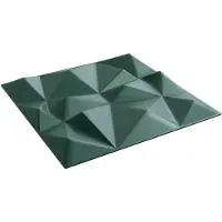 vidaXL Panneaux muraux , lot de 12, motif diamant, vert, 50 x 50 cm, mousse XPS