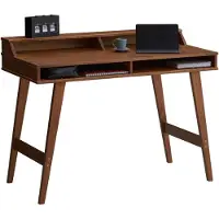 Idimex Bureau Avec Rangement Luna Secrétaire En Pin Massif Lasuré Brun Foncé