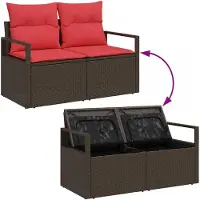 vidaXL Ensemble de canapés de jardin , 6 pièces, en polyrotin