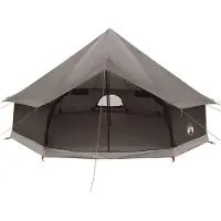 vidaXL Tente de type tipi, marron et gris, 600 x 600 x 350 cm, en polyester et acier