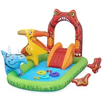 Bestway Aire de jeux aquatiques et pataugeoire gonflable Jurassic Splash pour enfants 2,41 m x 1,40 m x 1,3 (242 x 140 x 137 cm)
