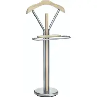 Idimex Valet De Chambre Fabio Chevalet De Nuit Portant Pour Vêtements, Structure En Métal Laqué Et Finition En Mdf Chêne Sonoma