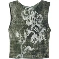 Desigual T-shirt olive / blanc