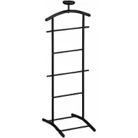 Idimex Valet De Chambre Atrix Chevalet De Nuit Portant Pour Vêtements, Structure En Métal Laqué Noir
