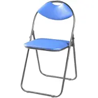 Sola Master Grill&Party Domino chaise pliante pour le jardin, la maison, le bureau et le salon de conférence, pliable, rembourrée de avec mousse, rembourrage en similicuir (bleu)