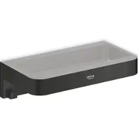 GROHE Start Cube QuickFix panier de douche, à coller ou à percer, noir mat (20 x 15 x 6 cm)