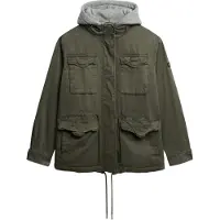 Superdry Parka mi-saison gris chiné / kaki