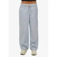 Superdry pour femme. W7011273A Pantalon élastique à rayures bleu (L), Homewear, Coton
