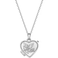 Hey Happiness Chaîne 'Cupid Heart Locket' argent
