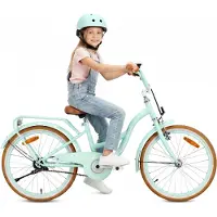 Sun baby Vélo pour fille, vélo enfant 20 pouces, pour filles de 5 à 8 ans, avec porte-bagages et béquille, vélo Flower, couleur menthe
