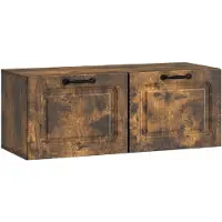 vidaXL Meuble TV mural en chêne fumé 78,5 x 31 x 30 cm