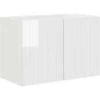 vidaXL Meuble mural pour télévision, 59,5 x 31 x 40 cm, blanc brillant, panneau de fibres de bois