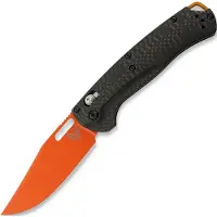Benchmade Couteau pliant Taggedout Magnacut Orange Cerakote, Carbon Fiber
