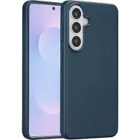 Accezz Coque arrière en cuir avec MagSafe pour Samsung Galaxy S26 Plus - Nightfall Blue