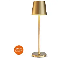Goliving Lampe à poser Rechargeable - Sans fil et dimmable - Lampe tactile moderne - Lampe de nuit pour chambre à coucher - 38 cm - Or