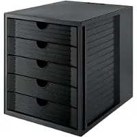 HAN Module à tiroirs SYSTEMBOX KARMA, 5 tiroirs fermés, DIN A4, facile à utiliser, L 274 x P 330 x H 320 mm, noir