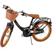 Volare Vélo enfant Ashley - Fille - 18 pouces - Noir - Deux freins à main