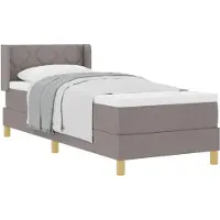 vidaXL Lit boxspring avec coussins et tête de lit, taupe, 200 x 80 cm, tissu