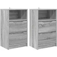 vidaXL Tables de chevet avec tiroir 2 pcs Gris Sonoma 40 x 30 x 467 cm