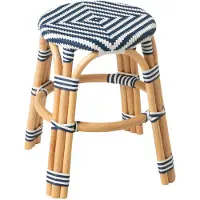 Jline Tabouret J-Line Geo Rattan bleu/blanc