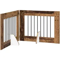 vidaXL : Barrière pliante pour chien avec supports, 2 pièces, bois de récupération, 160,5 cm