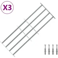 vidaXL Grille de sécurité pour fenêtres avec 4 barres croisées 3 pcs