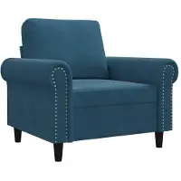 vidaXL Fauteuil bleu 60 cm velours
