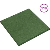 vidaXL : 18 dalles de protection antidérapantes, vertes, 50 x 50 cm, en caoutchouc