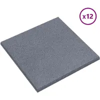 vidaXL : 12 dalles de protection antichute, gris, 50 x 50 cm, en caoutchouc