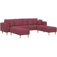 vidaXL Canapé 3 places, tissu bordeaux
