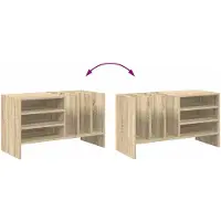 vidaXL Armoire à disques avec étagère Chêne Sonoma 78,5 x 35 x 45 cm