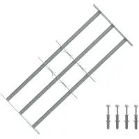 vidaXL : Barrière de sécurité pour fenêtres, avec 3 barres transversales, lot de 3.