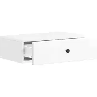 vidaXL Table d'appoint murale, blanc brillant, 59 x 34,5 x 17 cm
