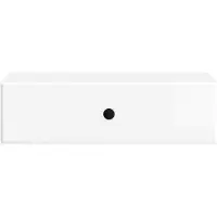 vidaXL Table d'appoint murale, blanc brillant, 59 x 34,5 x 17 cm