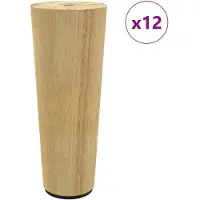 vidaXL Pieds de meuble, 12 pièces, marron, Ø 44 x 100 mm, bois d'eucalyptus massif