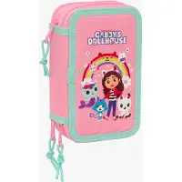 Gabby's Dollhouse Triple Gabby´´s Dollhouse Pencil Case 37 Units Rose Homme