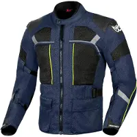 Berik Veste textile Absolute Terra pour moto, bleu foncé/noir, 50