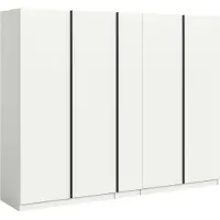 Ebuy24 Oakland armoire de rangement 5 portes blanches.