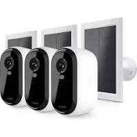 Arlo Pack de 3 caméras de surveillance Essential 2K + 3 panneaux solaires