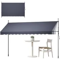 Vevor Store Banne Manuel sans Perçage Auvent Rétractable 400 cm pour Terrasse et Balcon