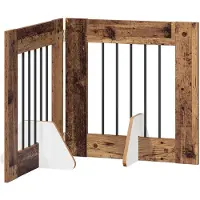 vidaXL : Barrière pliante pour chien avec supports, 2 pièces, bois de récupération, 120,5 cm