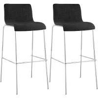 CLP lot de 2 tabourets de bar Hoover tissu 4 pieds piètement chromé
