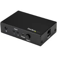 StarTech.com Hdmi 2.0 Switch 2 Port 4k Cable Noir