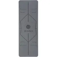 HMS Tapis de yoga et de sport 182 cm de long - Confortable et durable pour tous les niveaux de fitness Gris
