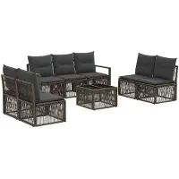 vidaXL Ensemble de canapés de jardin , 8 pièces, gris, en résine tressée
