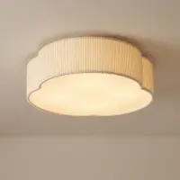 LINDBY Plafonnier , Winona, dimmable, Beige, Salon / séjour, Tissu / textile