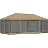 vidaXL Tente de jardin avec toit et parois latérales 6 x 3 m, polyester beige 190