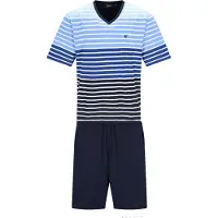 Hajo Pyjama court bleu / marine / bleu roi / blanc