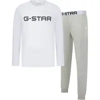 G-Star Pyjama long 'Stone' greige / gris clair / noir / blanc